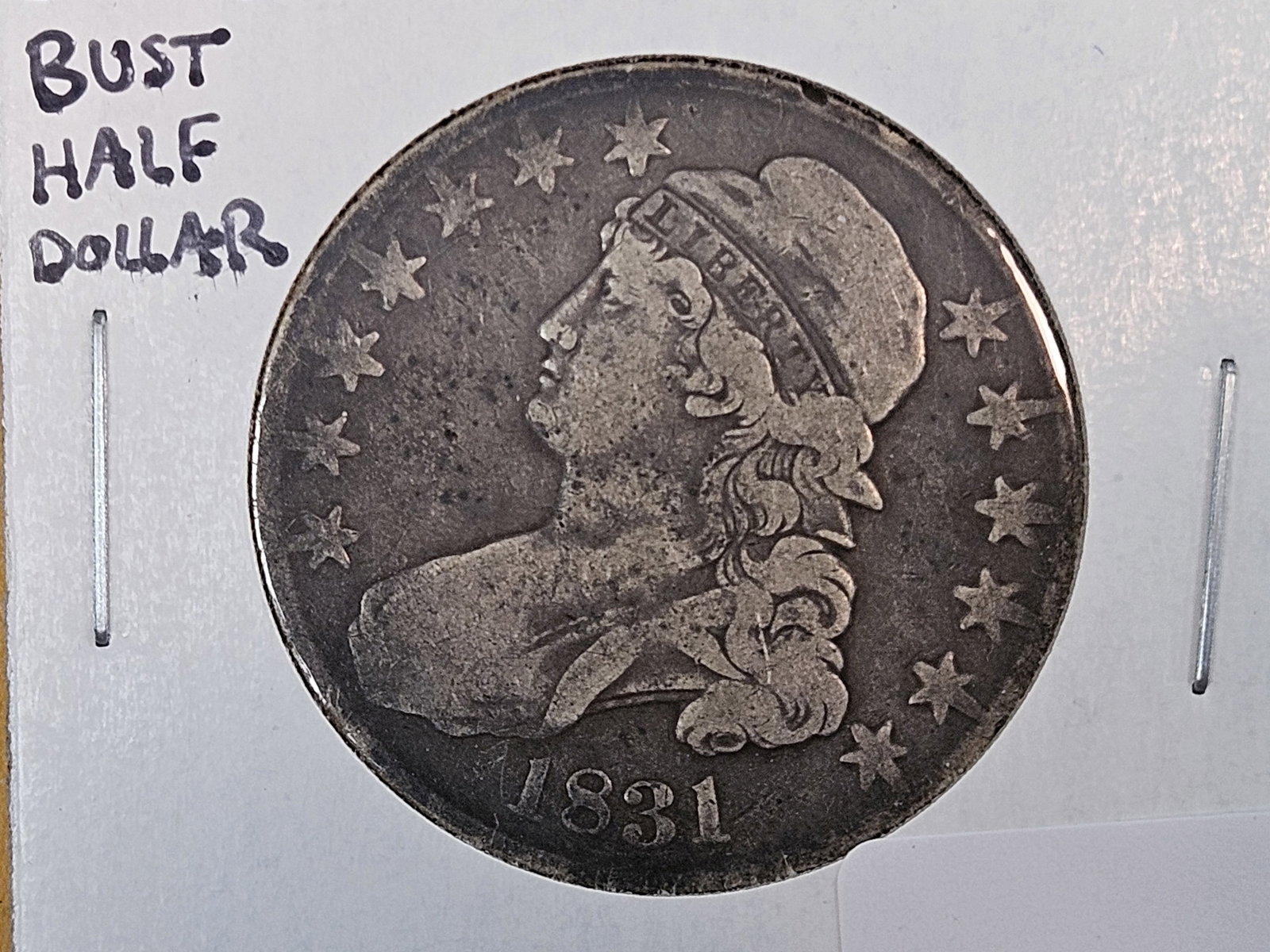 1831 Capped Bust Half Dollar: In Fine 