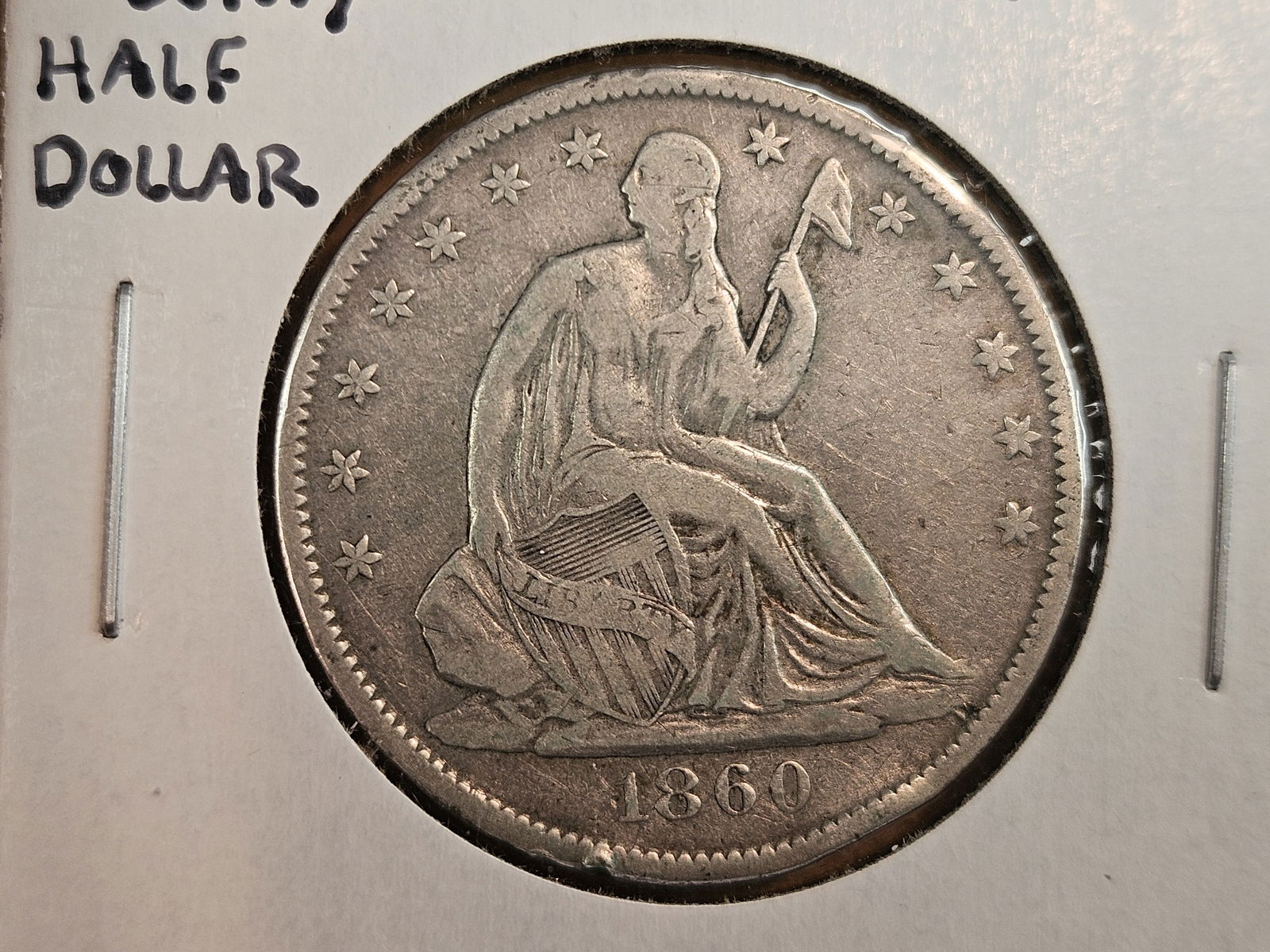1843 and 1860-O Seated Liberty silver Half Dollars - 4