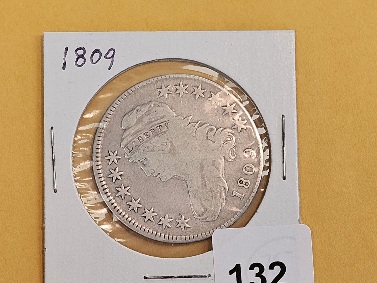 Better Date 1809 Capped Bust silver Half Dollar in Very Good - 2