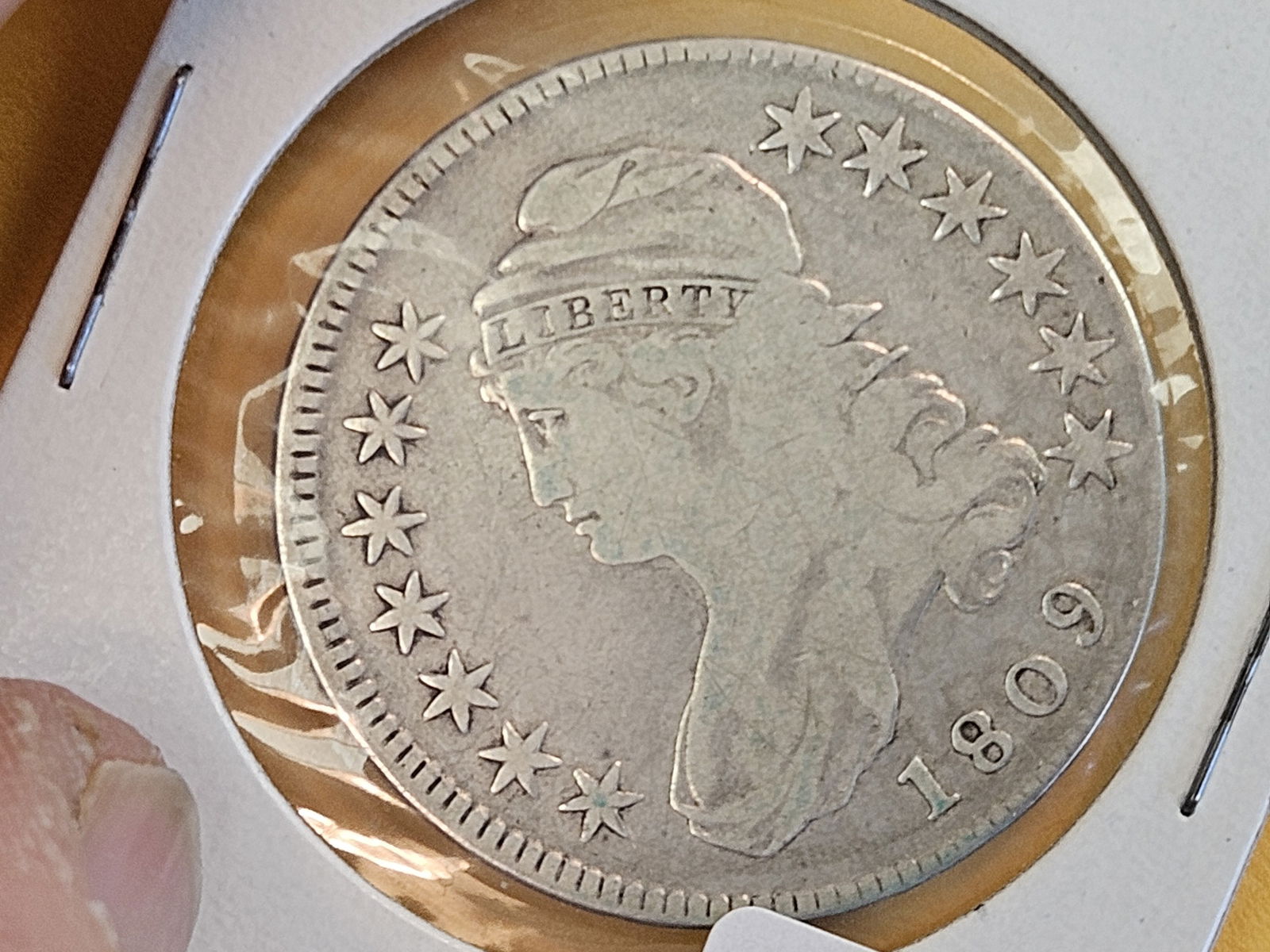 Better Date 1809 Capped Bust silver Half Dollar in Very Good - 3