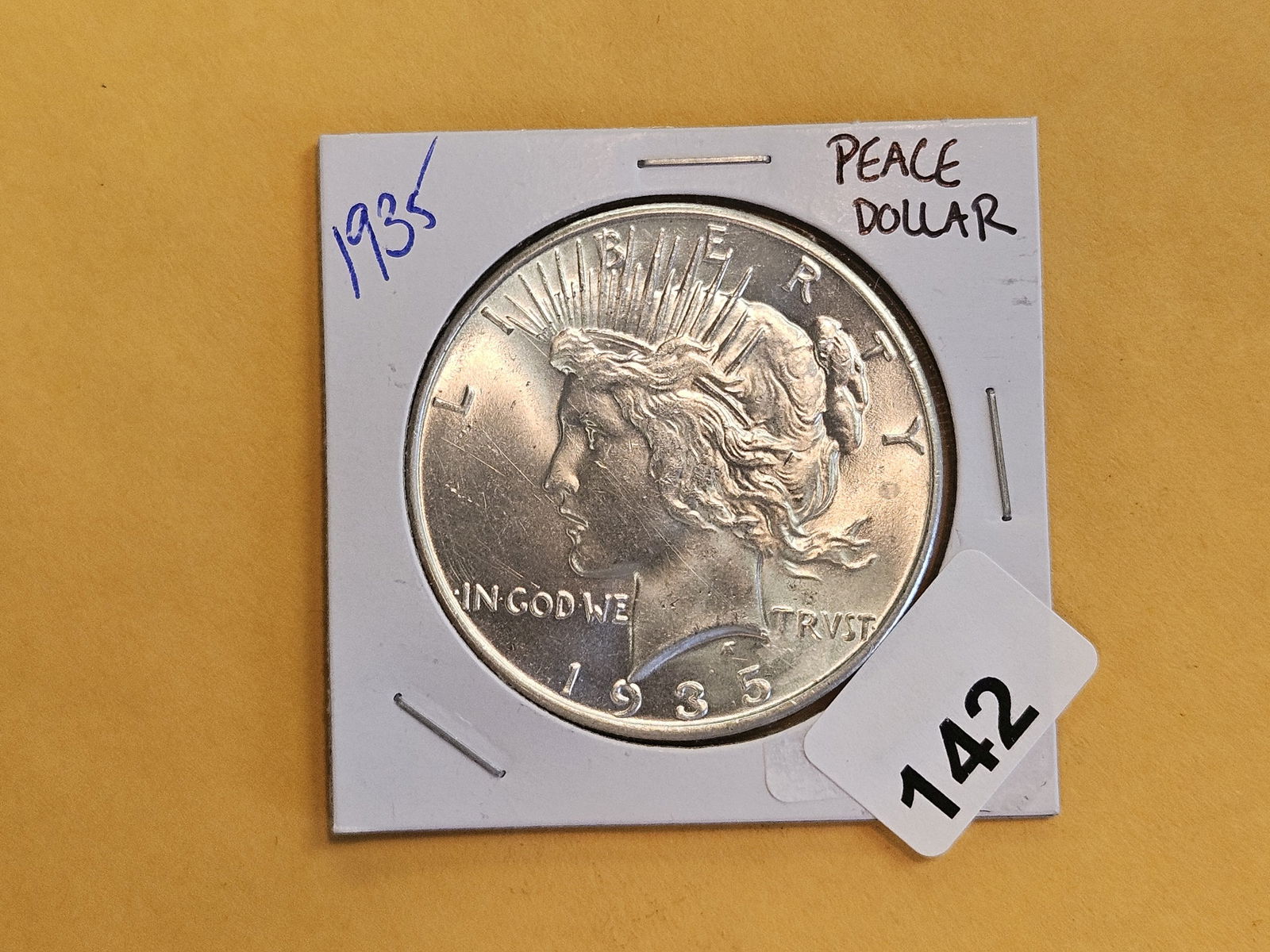 Very Choice Brilliant Uncirculated 1935 Peace Silver Dollar - 2