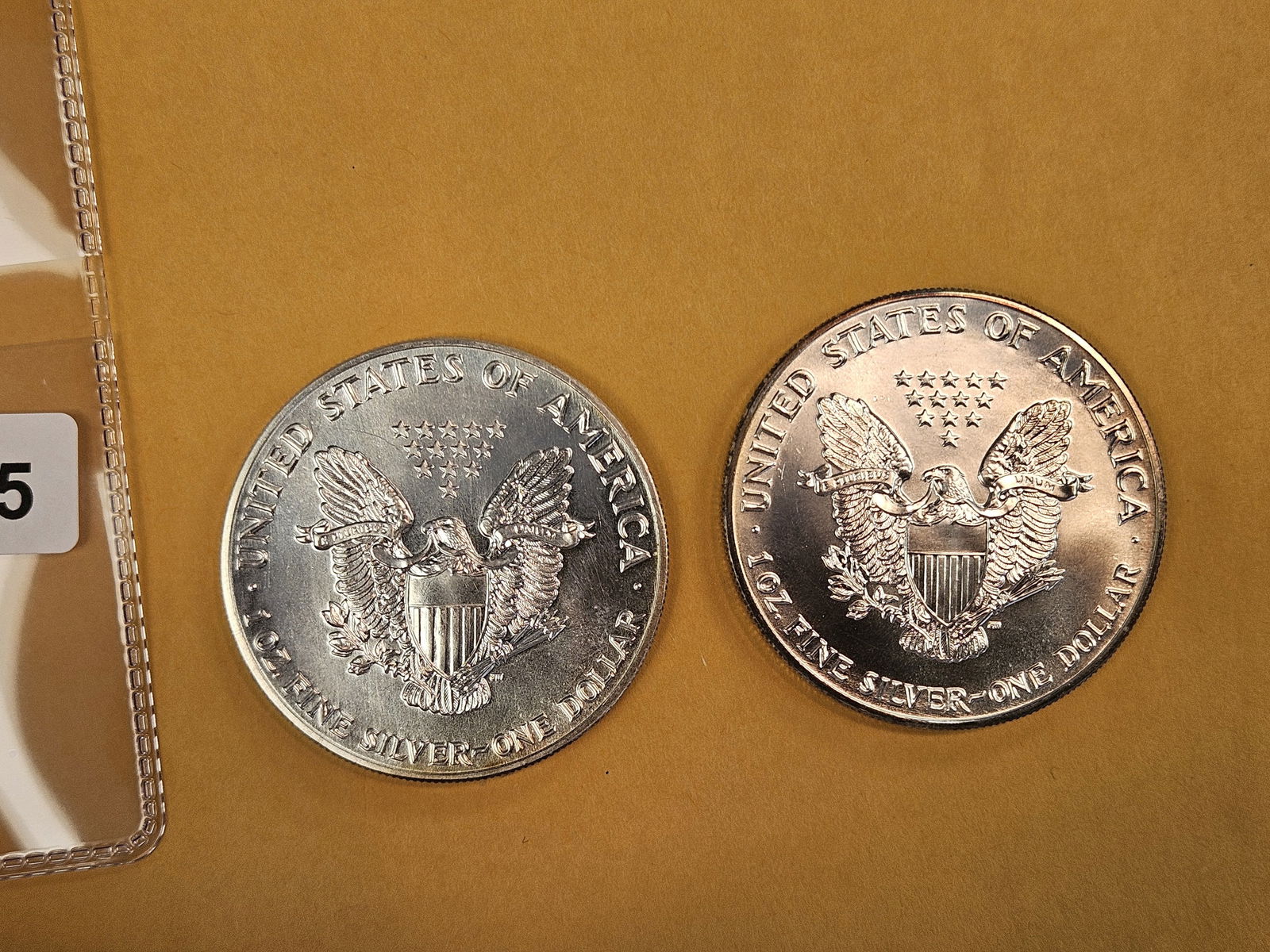 Two GEM Brilliant Uncirculated American Silver eagles - 3