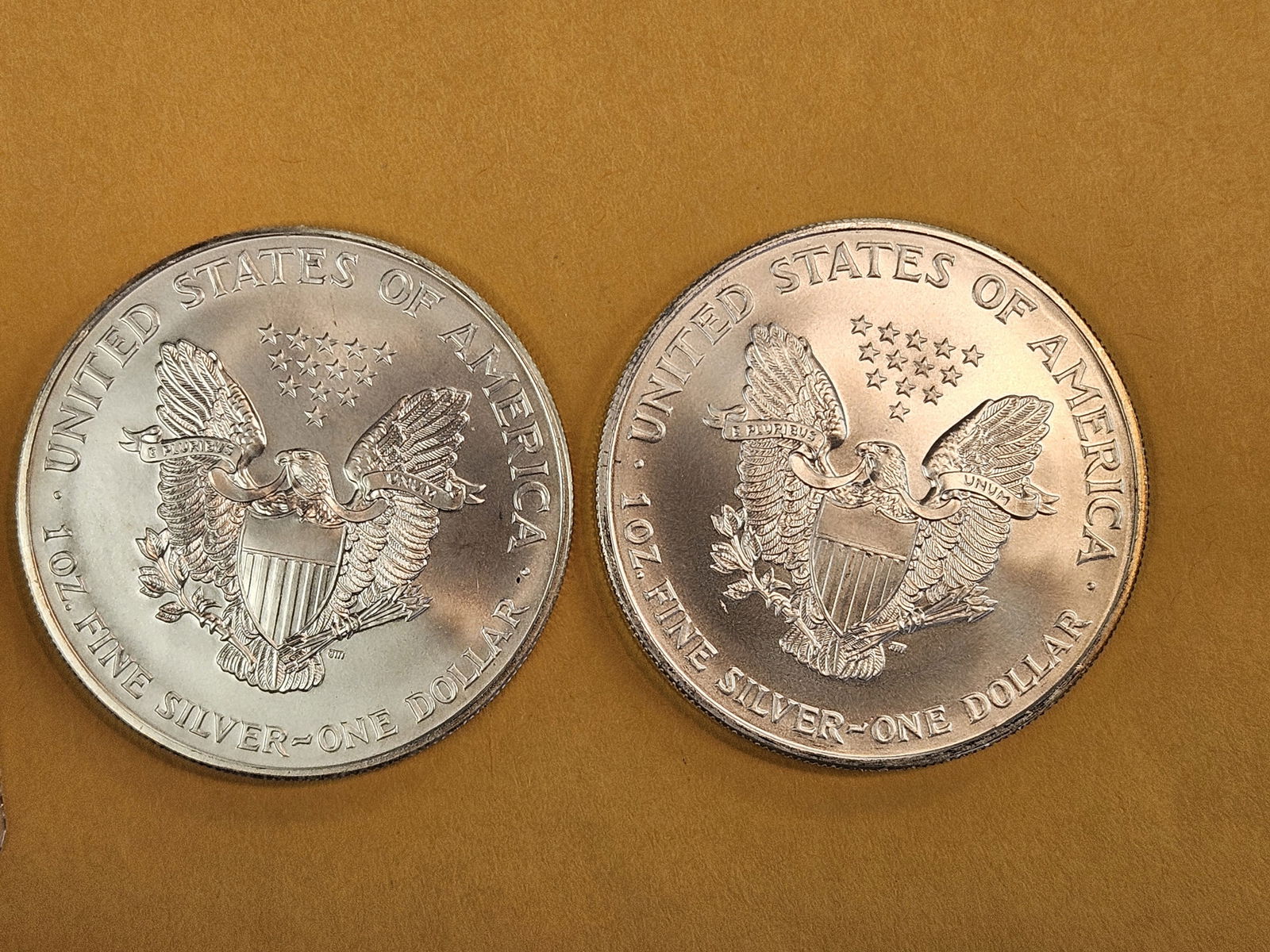 Two GEM Brilliant Uncirculated American Silver eagles - 2