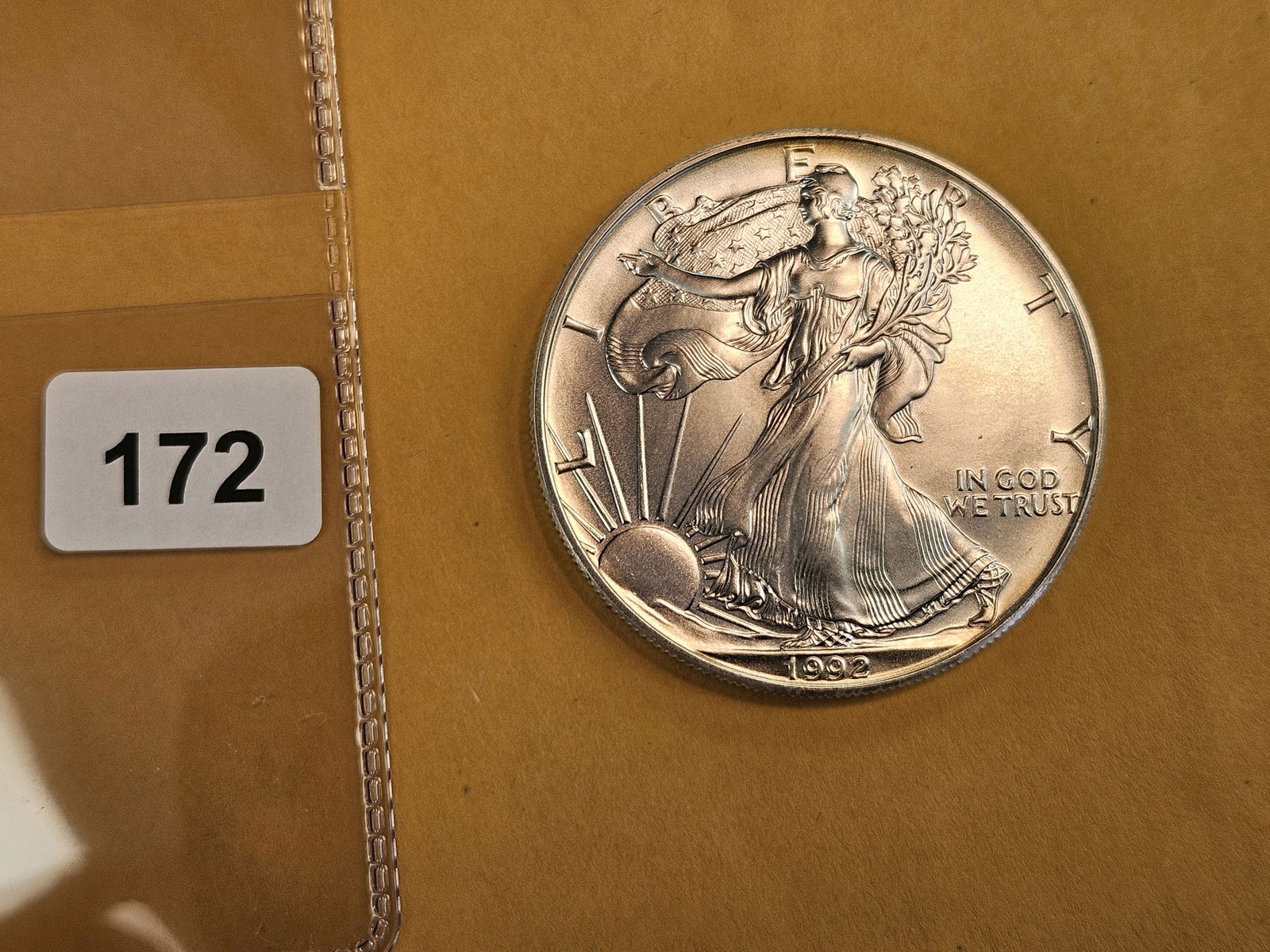 GEM Brilliant Uncirculated 1992 American Silver Eagle - 2