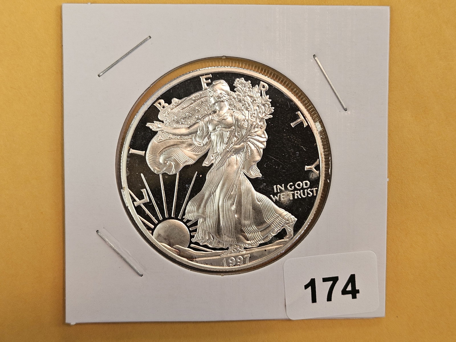 GEM Proof Deep Cameo 1997 American Silver Eagle: Album Toning 
