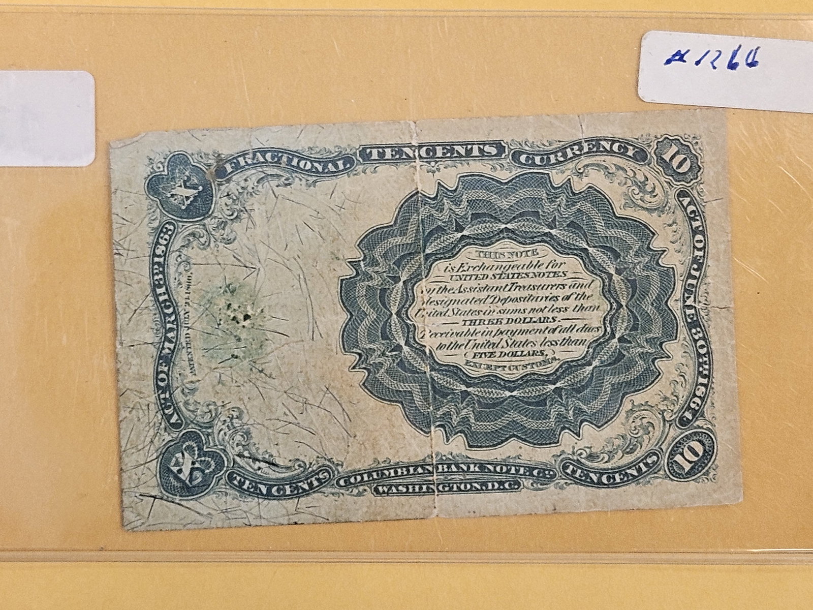 Series of 1874 Ten Cent Fractional Note - 2