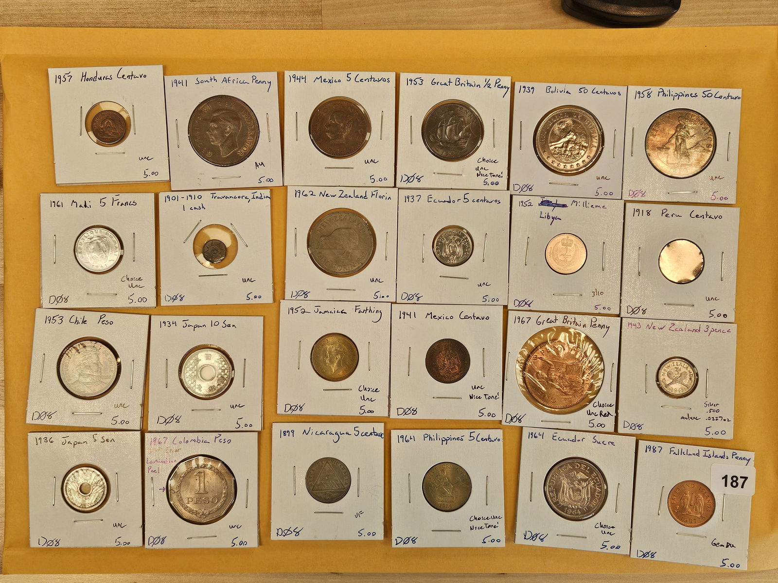 Twenty-four nice mixed World Coins: Many Brilliant Uncirculated! 