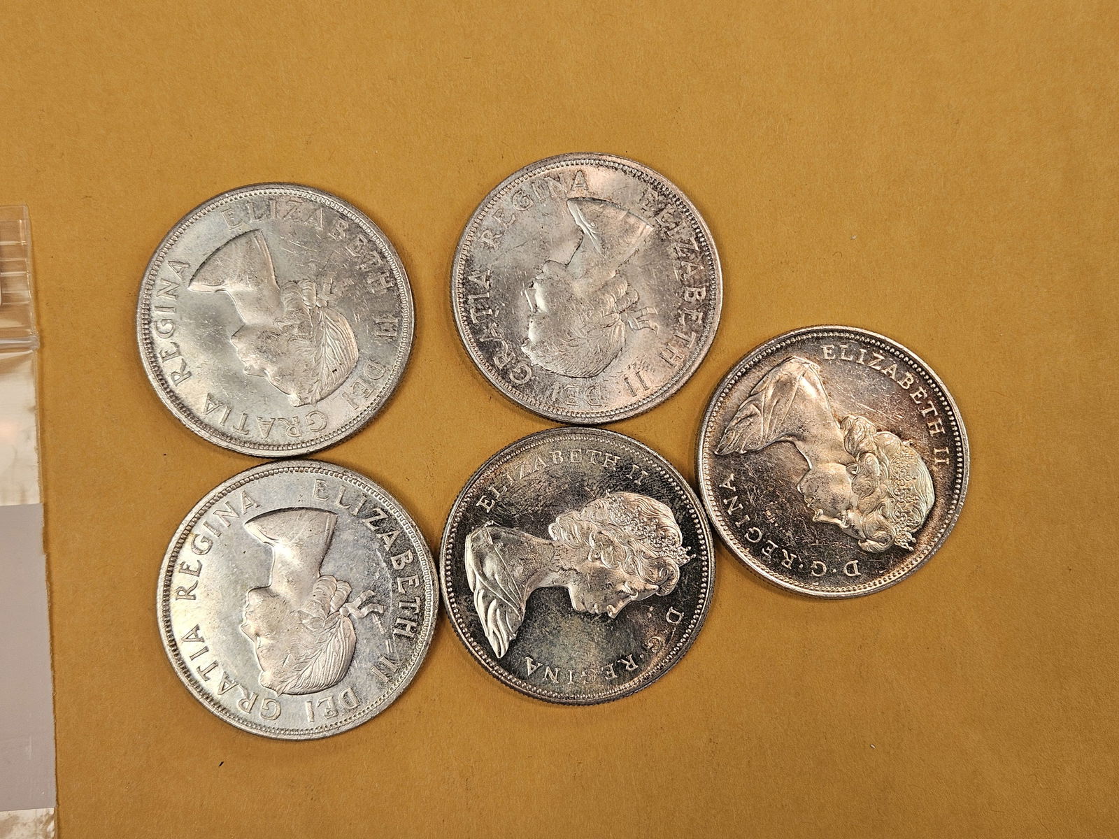 Five Canadian Silver Dollars - 2