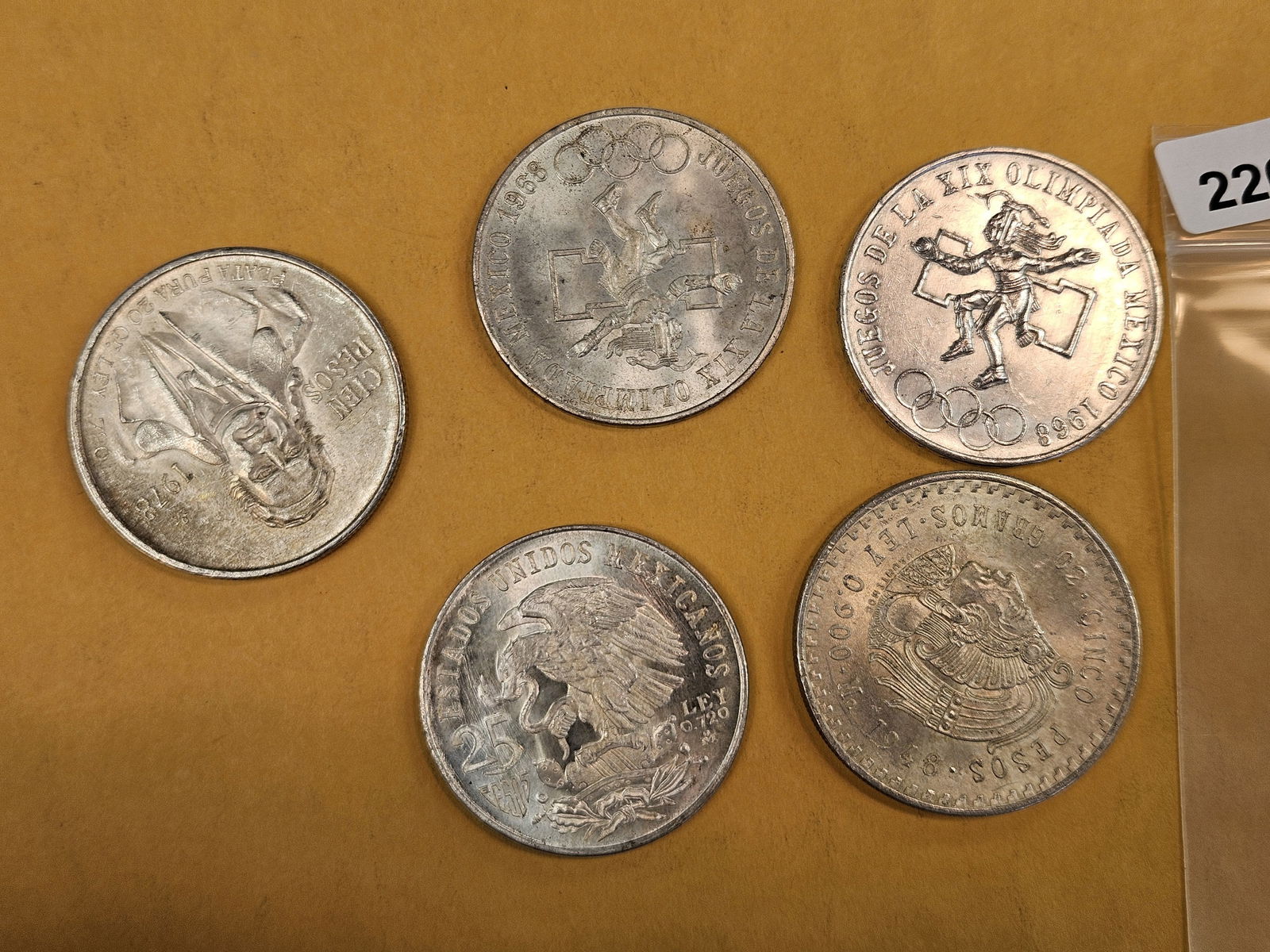Five larger Mexican silver coins - 3