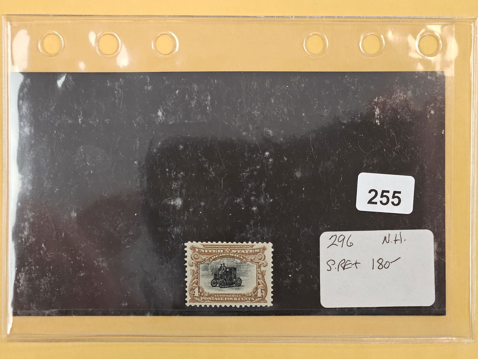 ** BETTER PHILATELICS ***: Got a nice group of Stamps from a well-known dealer, Joe Kremel of Kremel's Korner, in Chicago! Next up is: Scott 296: 1901 4c Pan American Exposition: Electric Automobile in Washington. NEW. Never Hi