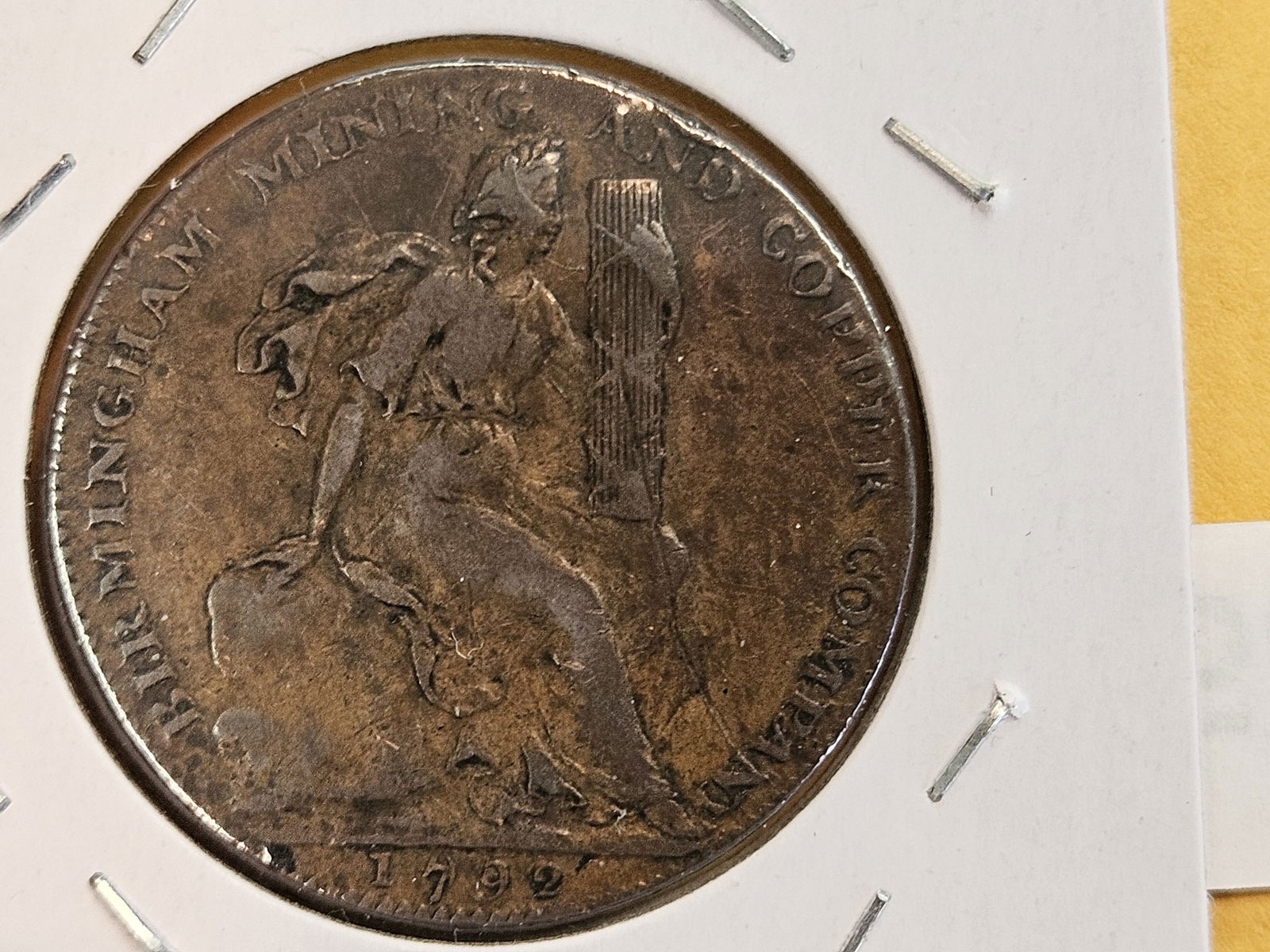 CONDER TOKEN! 1792 Warwickshire Copper Half-Penny Token - 3