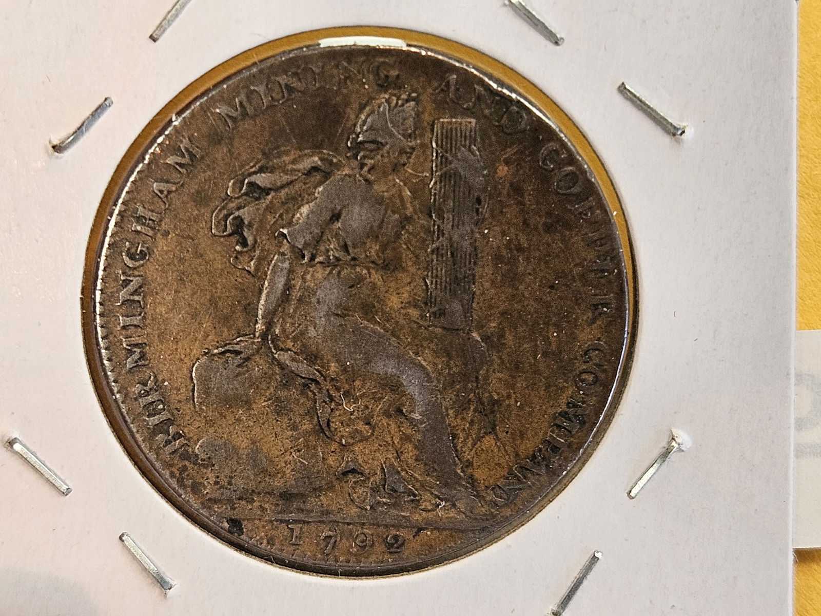 CONDER TOKEN! 1792 Warwickshire Copper Half-Penny Token - 4