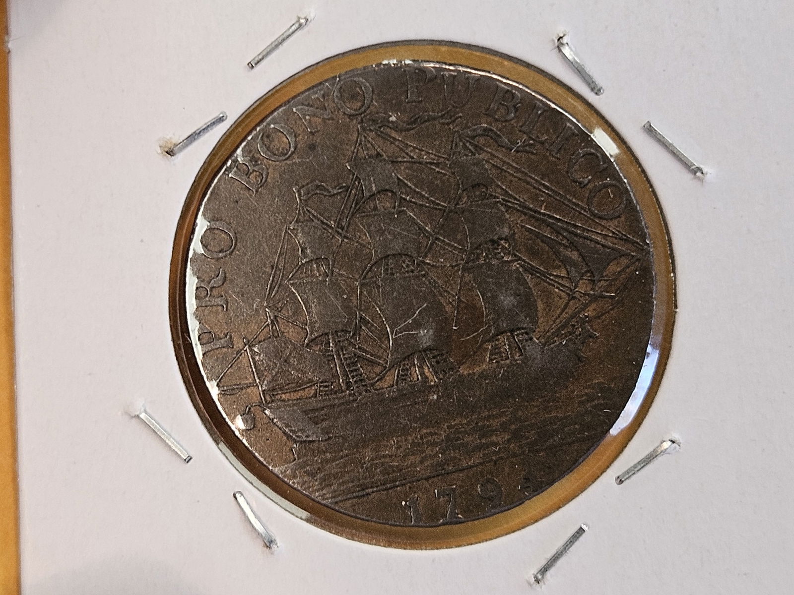 CONDER TOKEN! 1794 Promissory copper half-penny token - 6