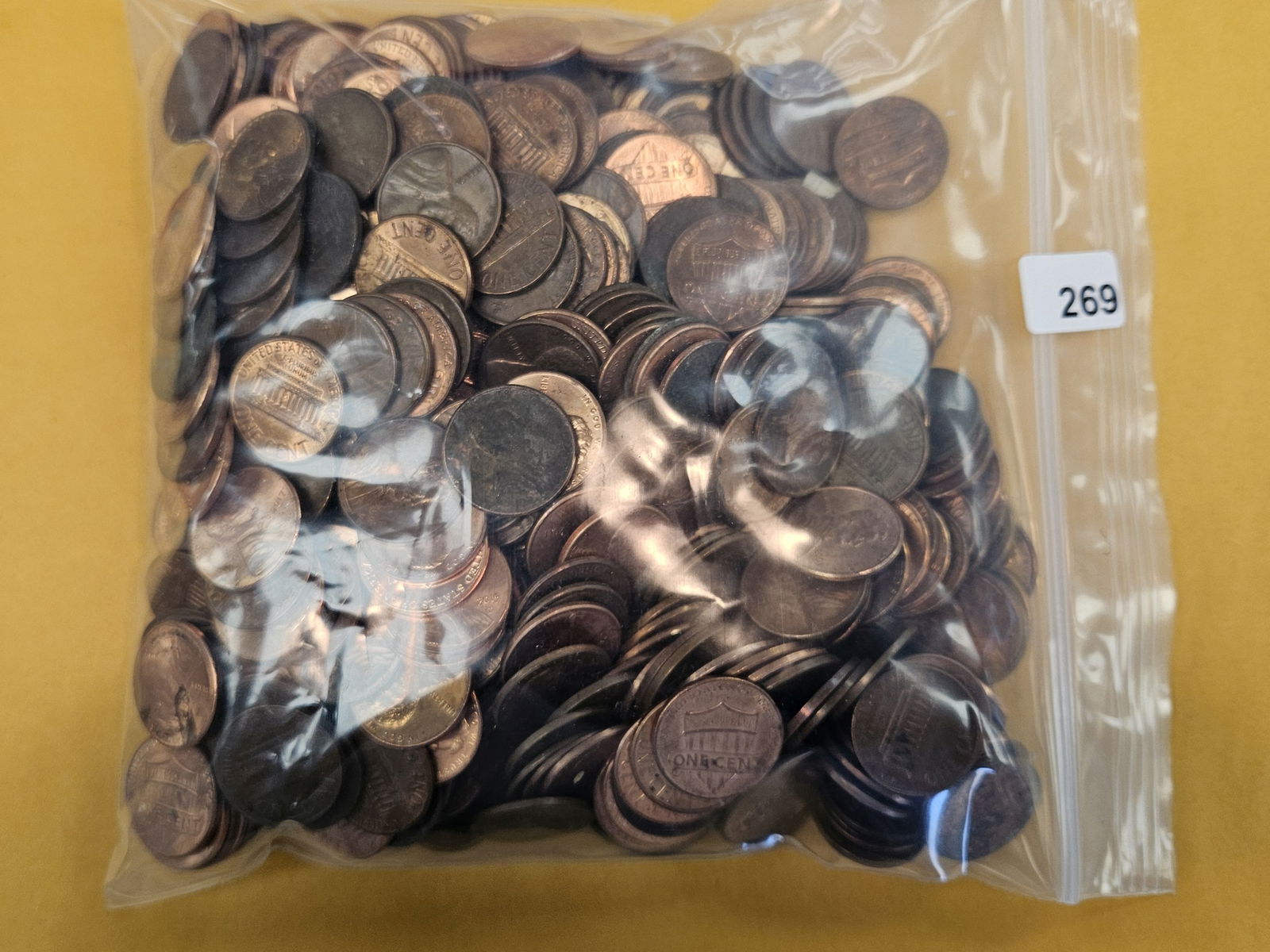 THREE POUNDS of Lincoln cents: Came in over the counter. Includes wheats, Memorials and shields. Unchecked by us 