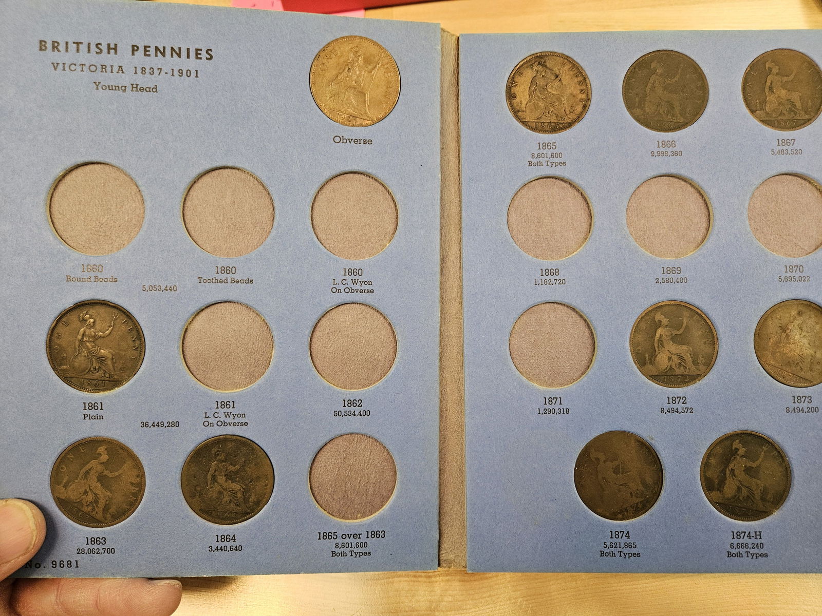 Six partially filled Whitman Great Britain copper coin albums - 10