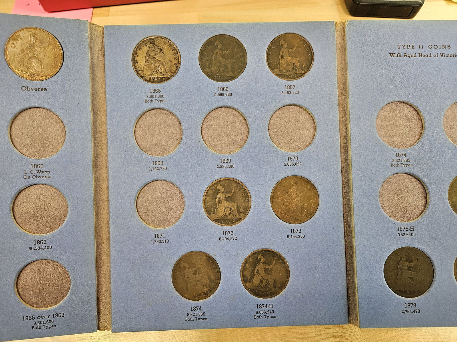 Six partially filled Whitman Great Britain copper coin albums - 11