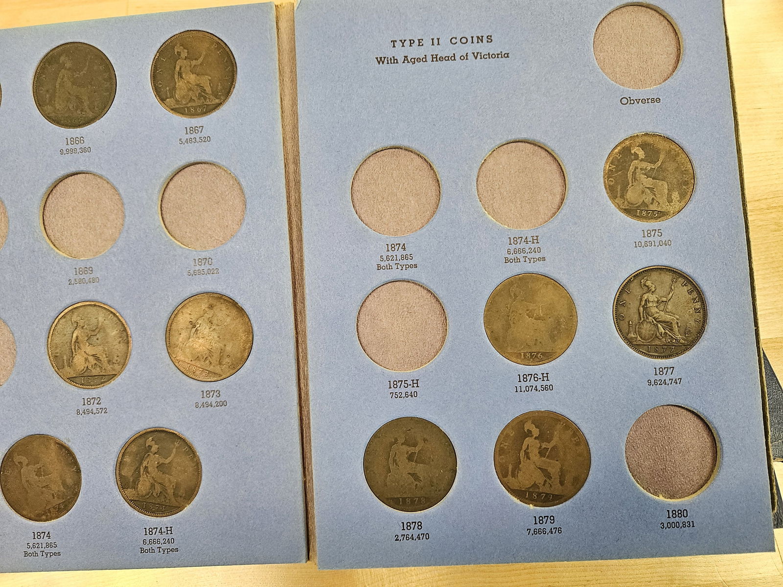 Six partially filled Whitman Great Britain copper coin albums - 12