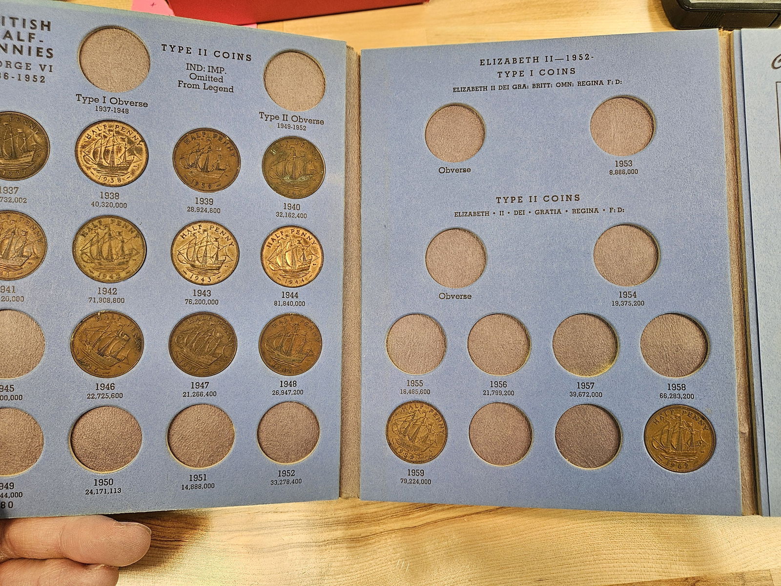 Six partially filled Whitman Great Britain copper coin albums - 13