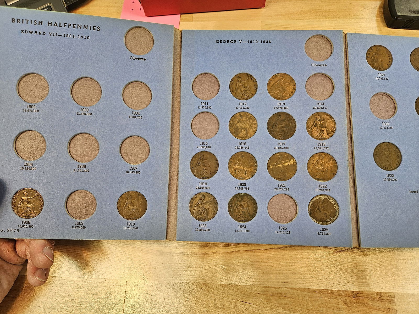 Six partially filled Whitman Great Britain copper coin albums - 2