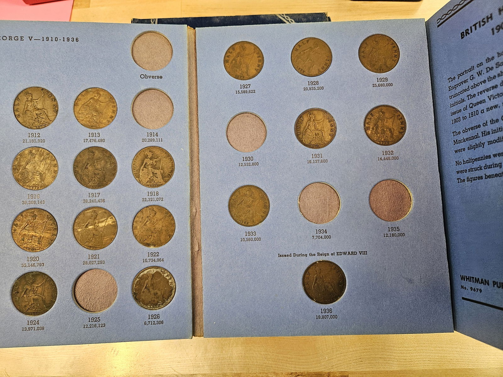 Six partially filled Whitman Great Britain copper coin albums - 3