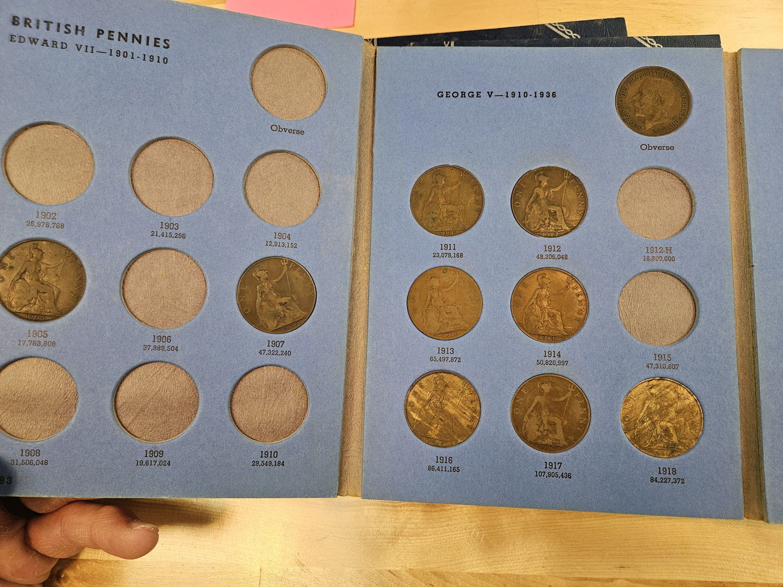 Six partially filled Whitman Great Britain copper coin albums - 6