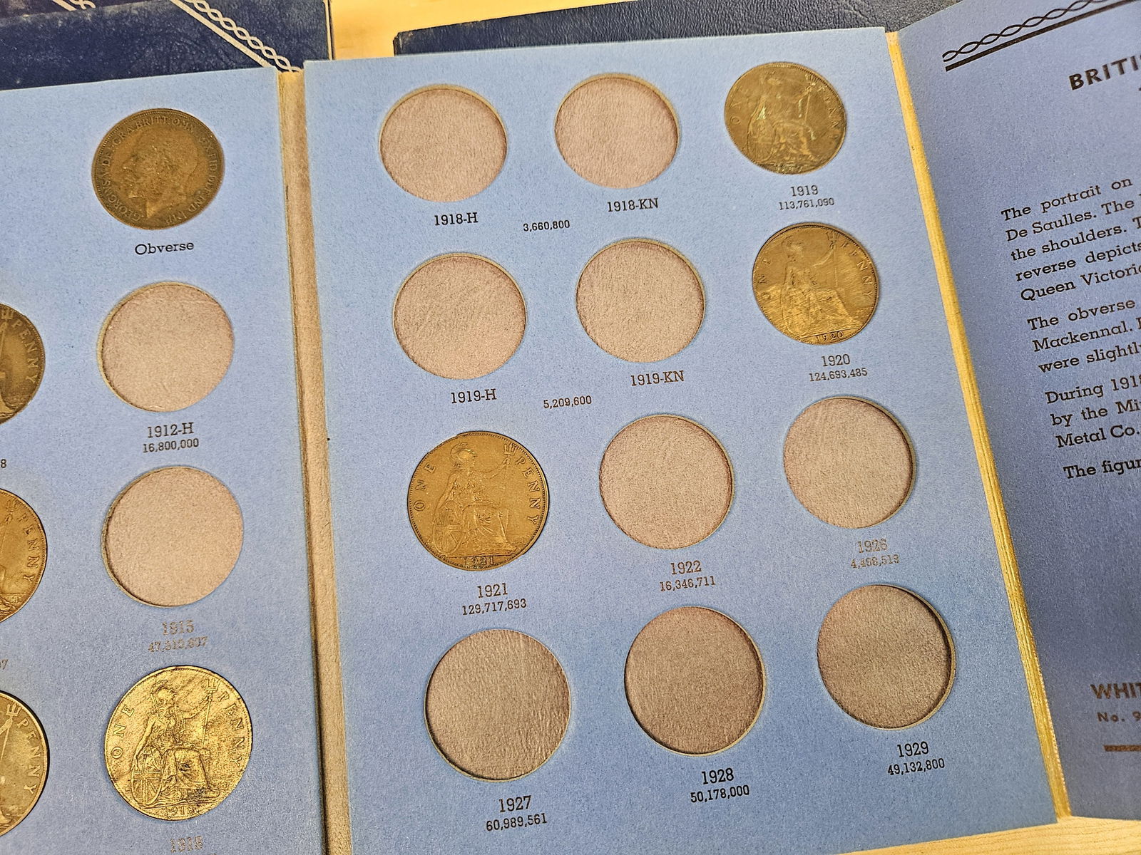 Six partially filled Whitman Great Britain copper coin albums - 7