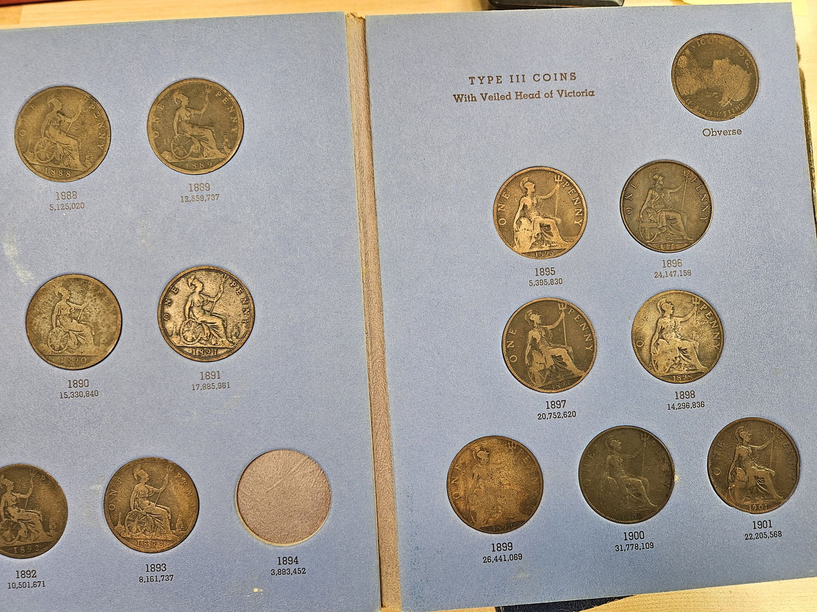 Six partially filled Whitman Great Britain copper coin albums - 9