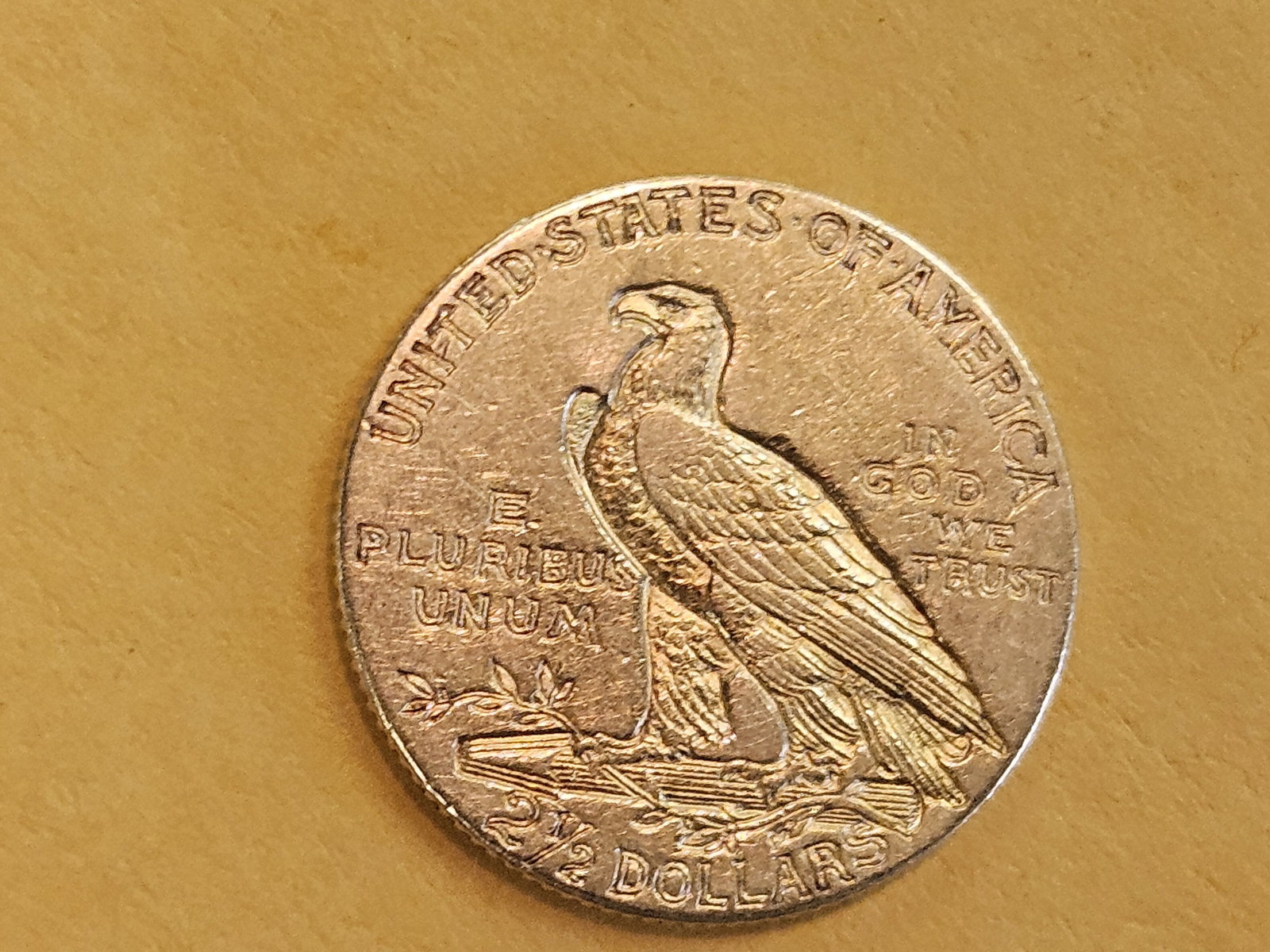 GOLD! Bright About Uncirculated 1912 Indian Head Gold $2.5 Dollars - 5