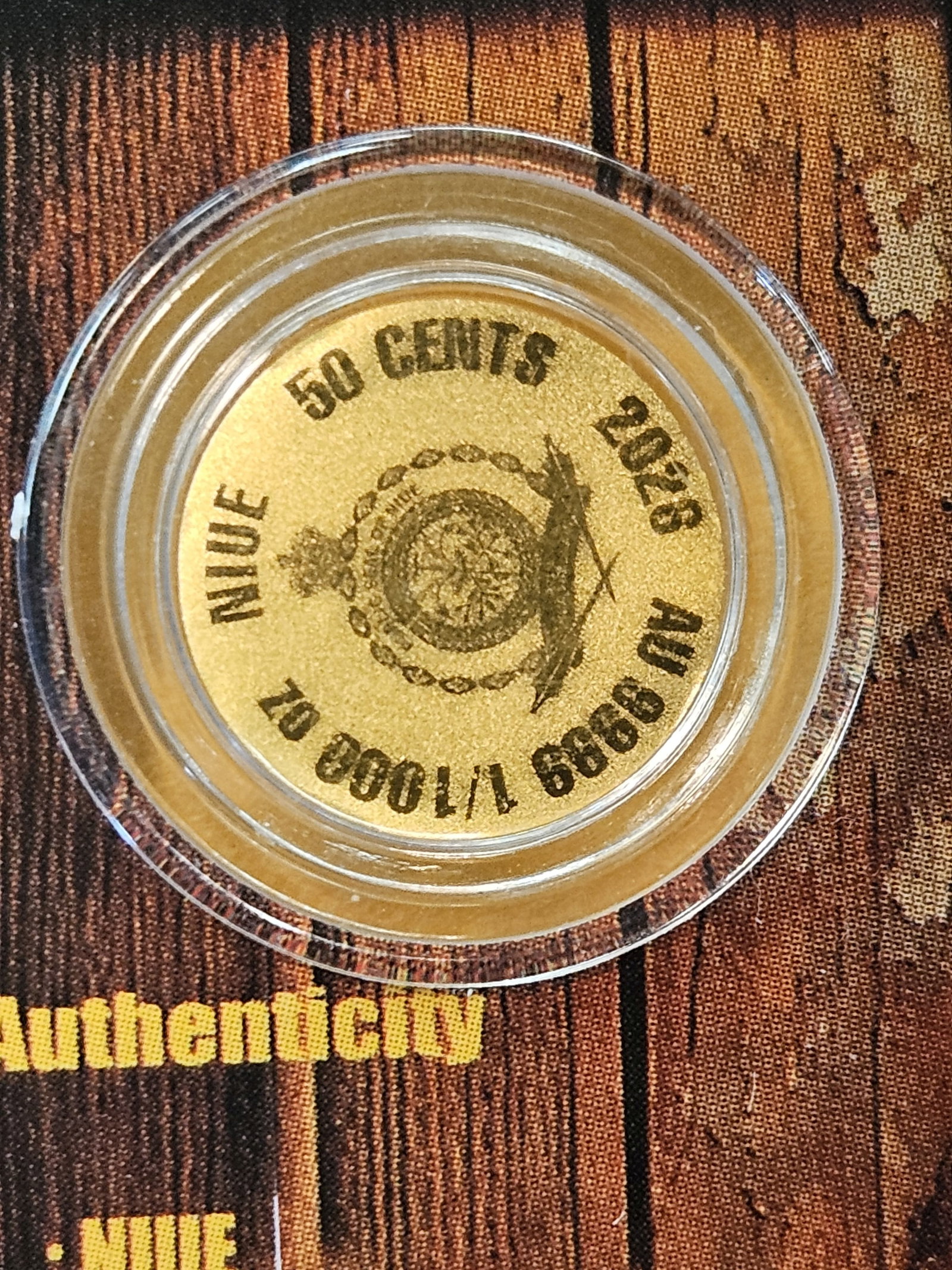 GOLD! GEM 2026 NIUE Gold Fifty Cents: In original assay certification holder 