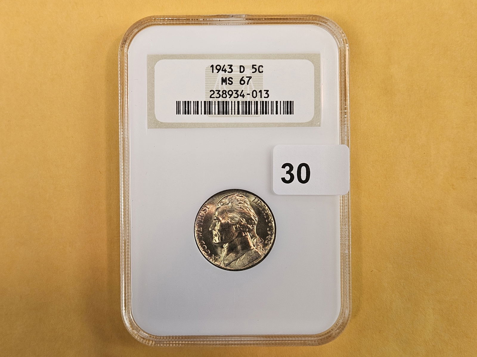 SUPERB GEM! NGC 1943-D Silver Wartime Jefferson Nickel in Mint State 67 - 2
