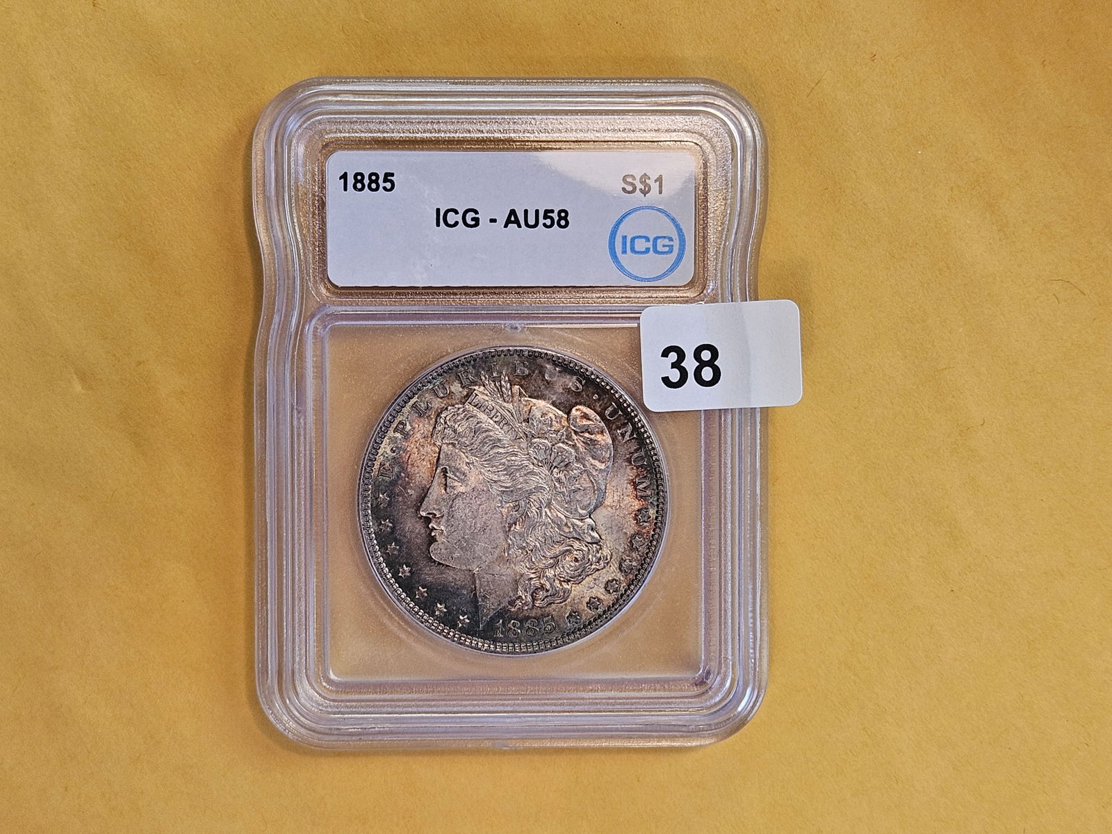 ICG 1885 Morgan silver Dollar in Brilliant About Uncirculated - 58 - 2