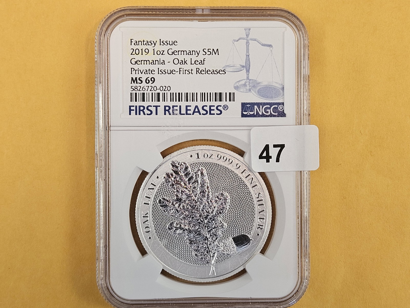 NGC 2019 One Ounce Silver Germany Silver 5 Mark - 2