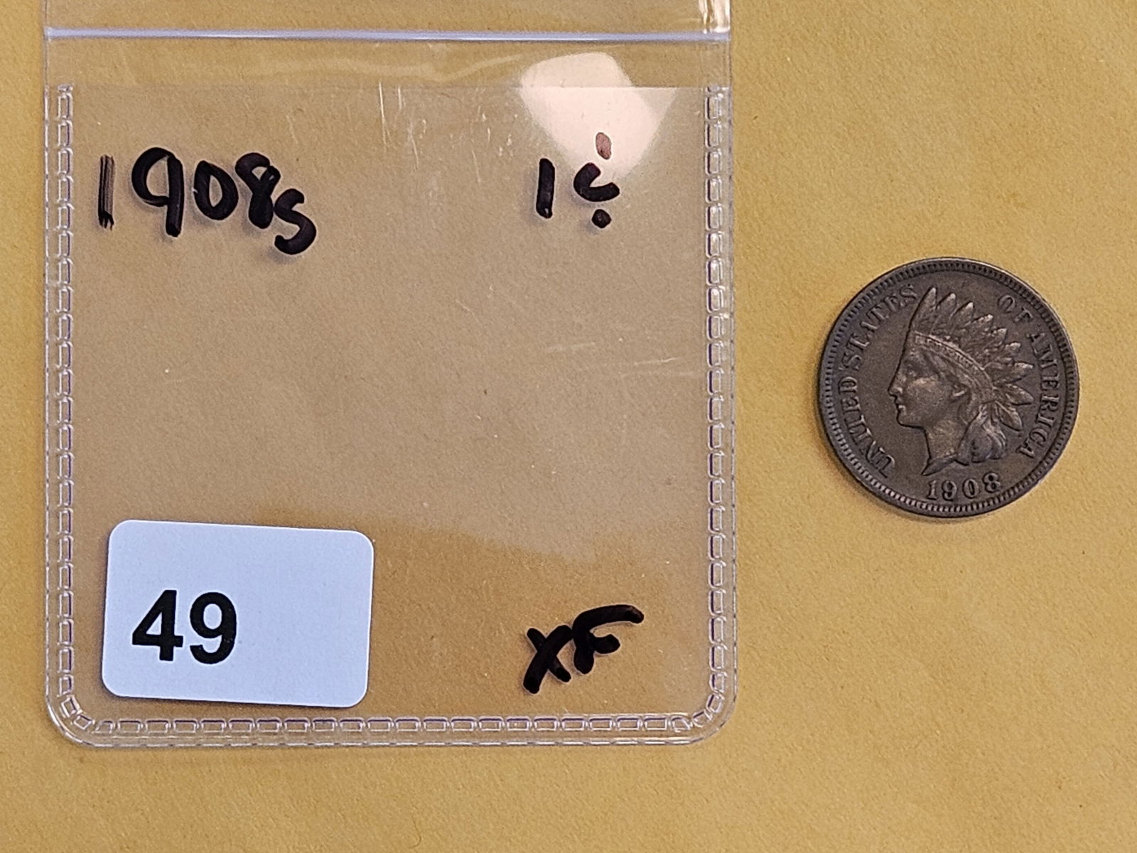 * Semi-key 1908-S Indian Cent in Extra Fine - 2