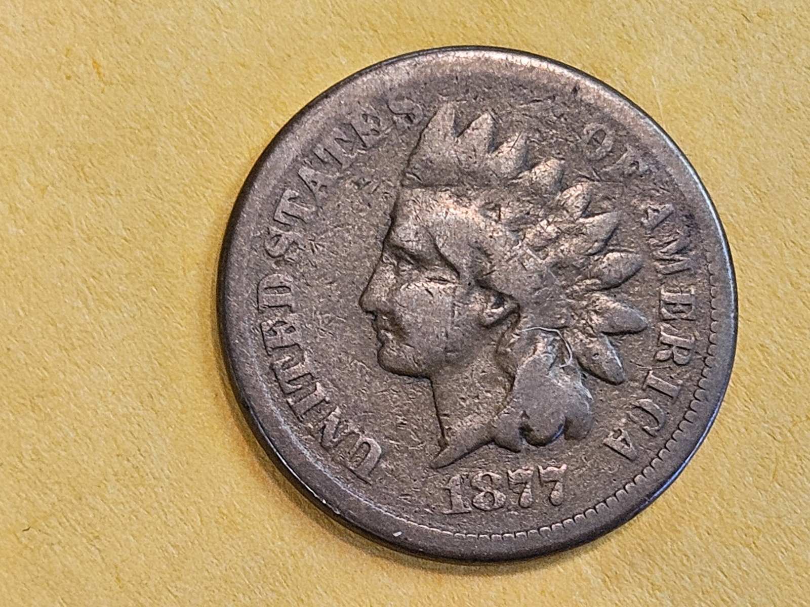 ** KEY DATE ** 1877 Indian Cent in Very Good - 3