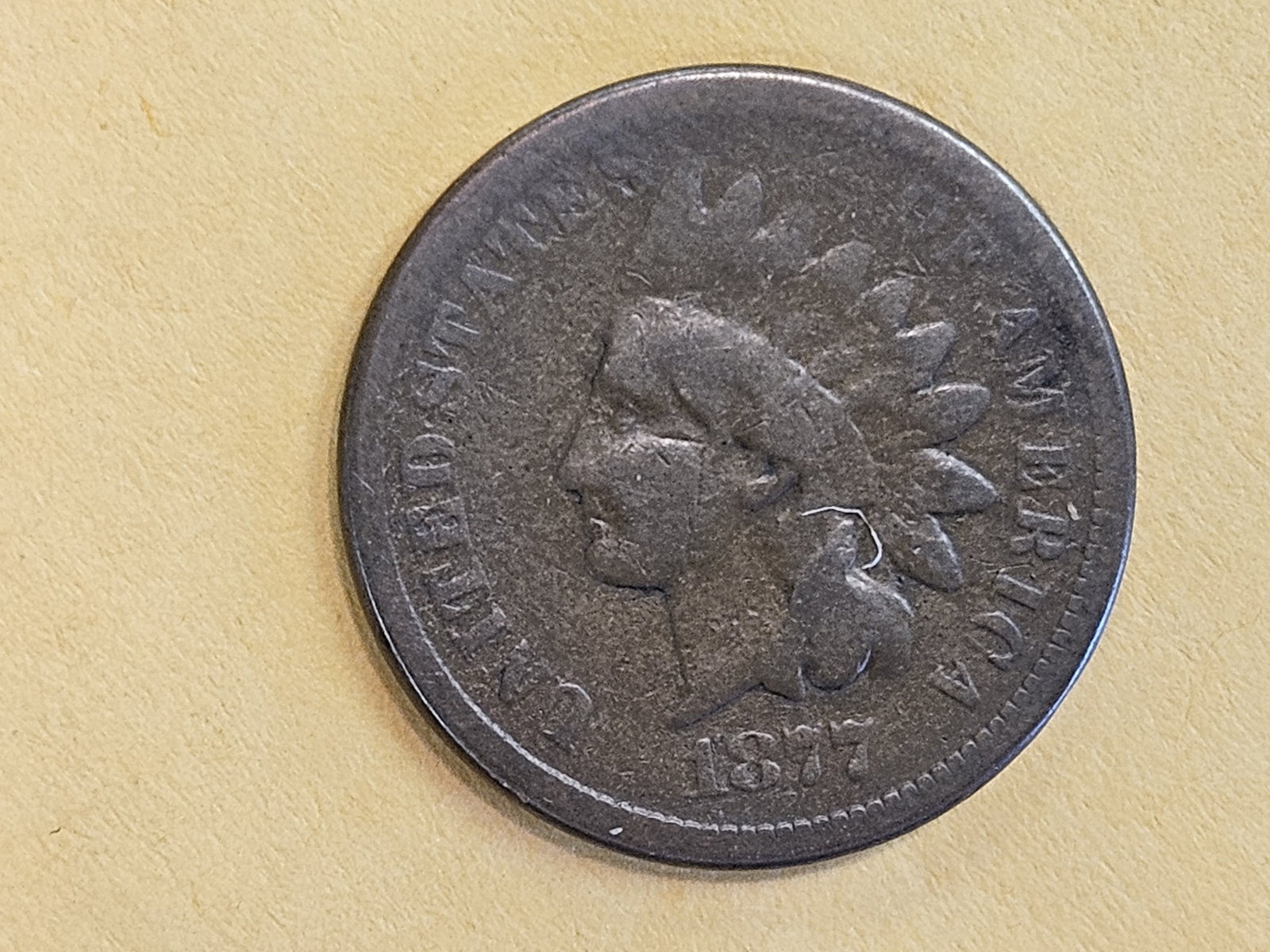 ** KEY DATE ** 1877 Indian Cent in Very Good - 4