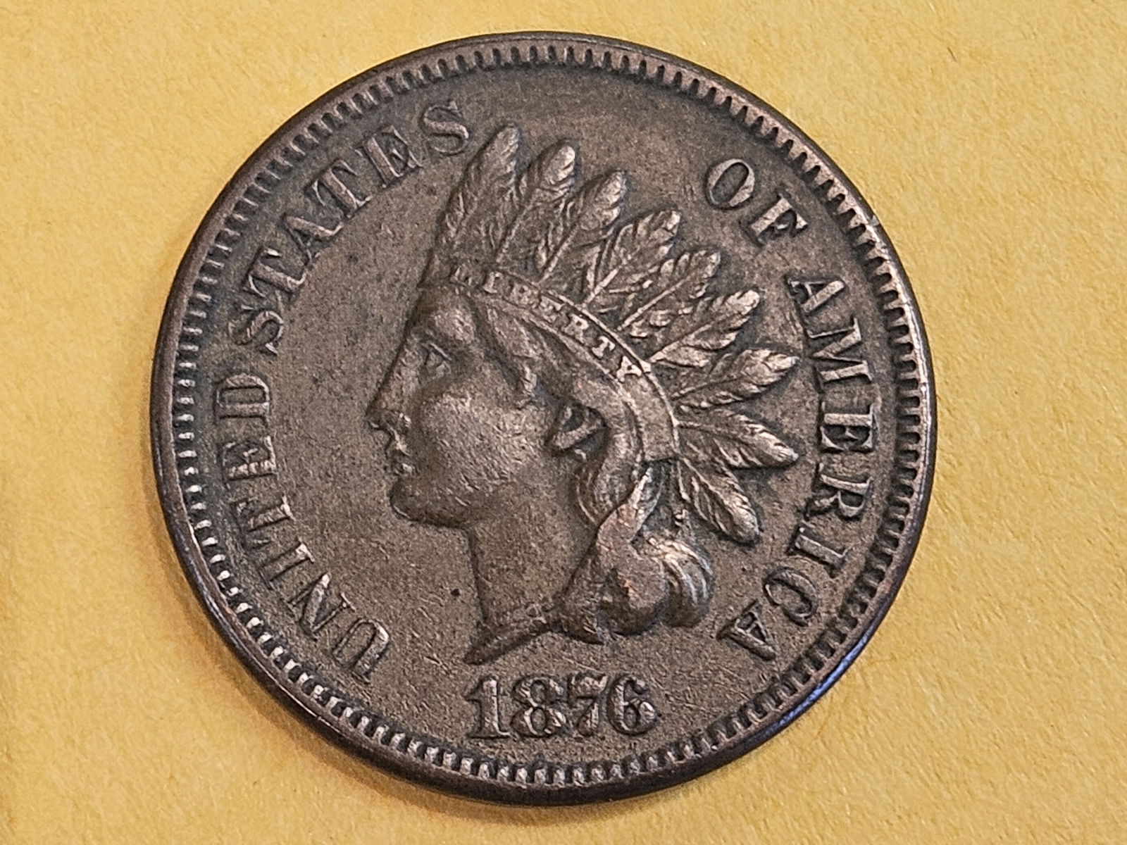Better Date 1876 Indian Cent in Extra Fine plus: Nearly mark free! 