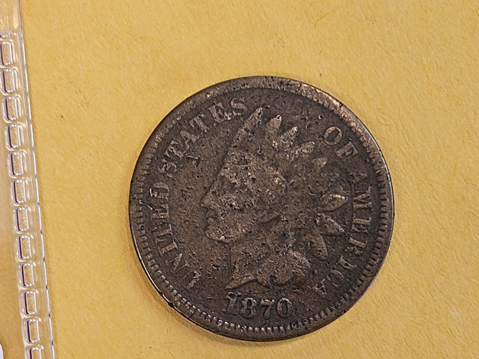 Semi-key 1870 Indian Cent - 3