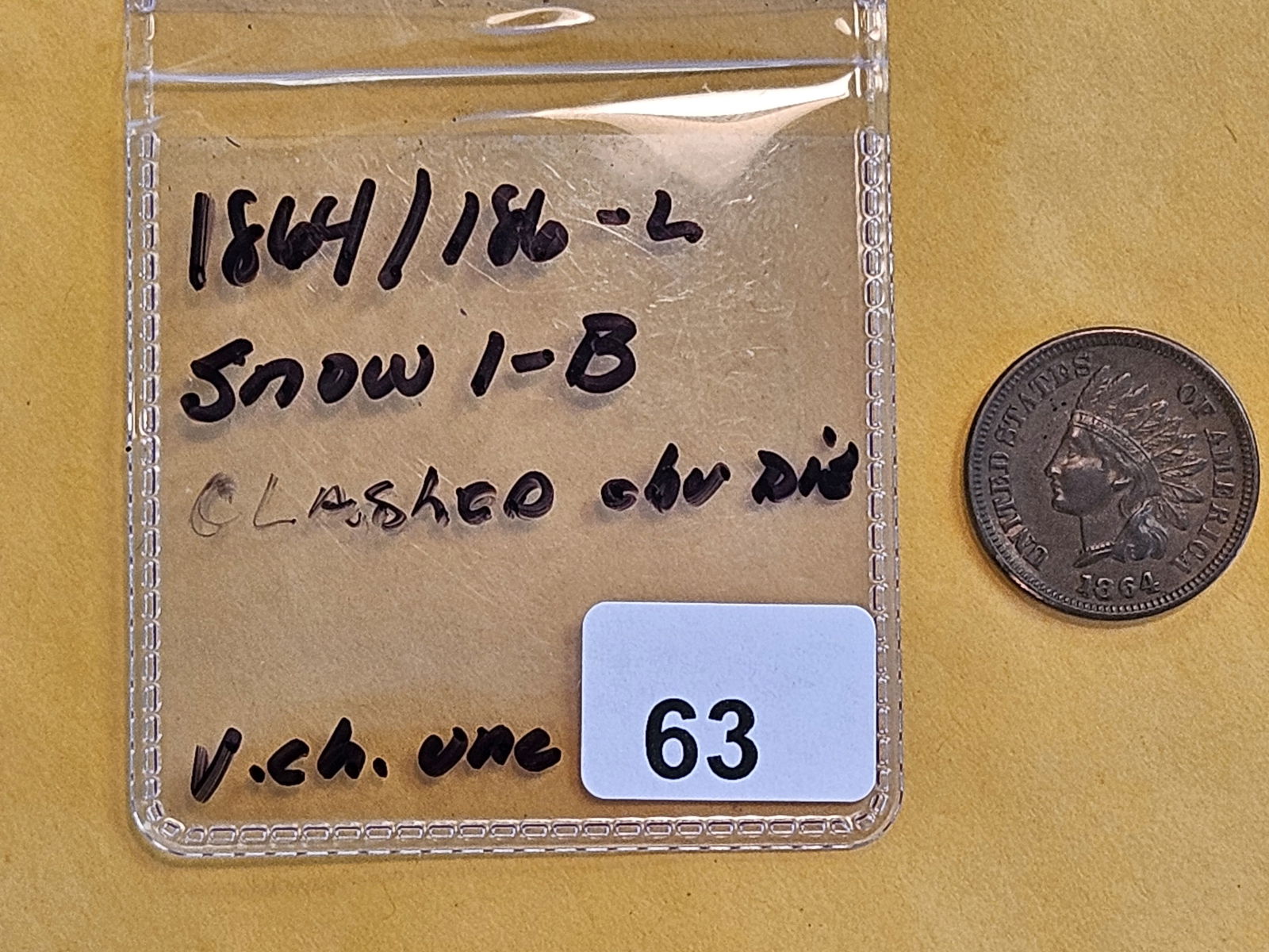 * Key Variety! 1864/186-L Indian Cent - 2