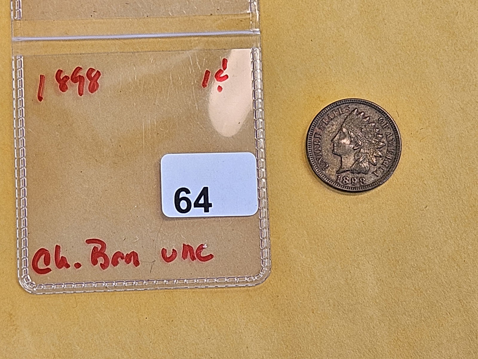 Choice Brown Uncirculated 1898 Indian Cent - 2