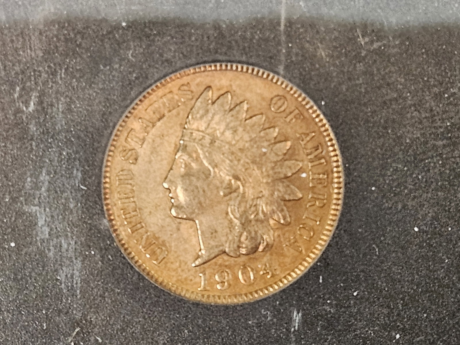 Four About Uncirculated plus - details Indian cents - 2