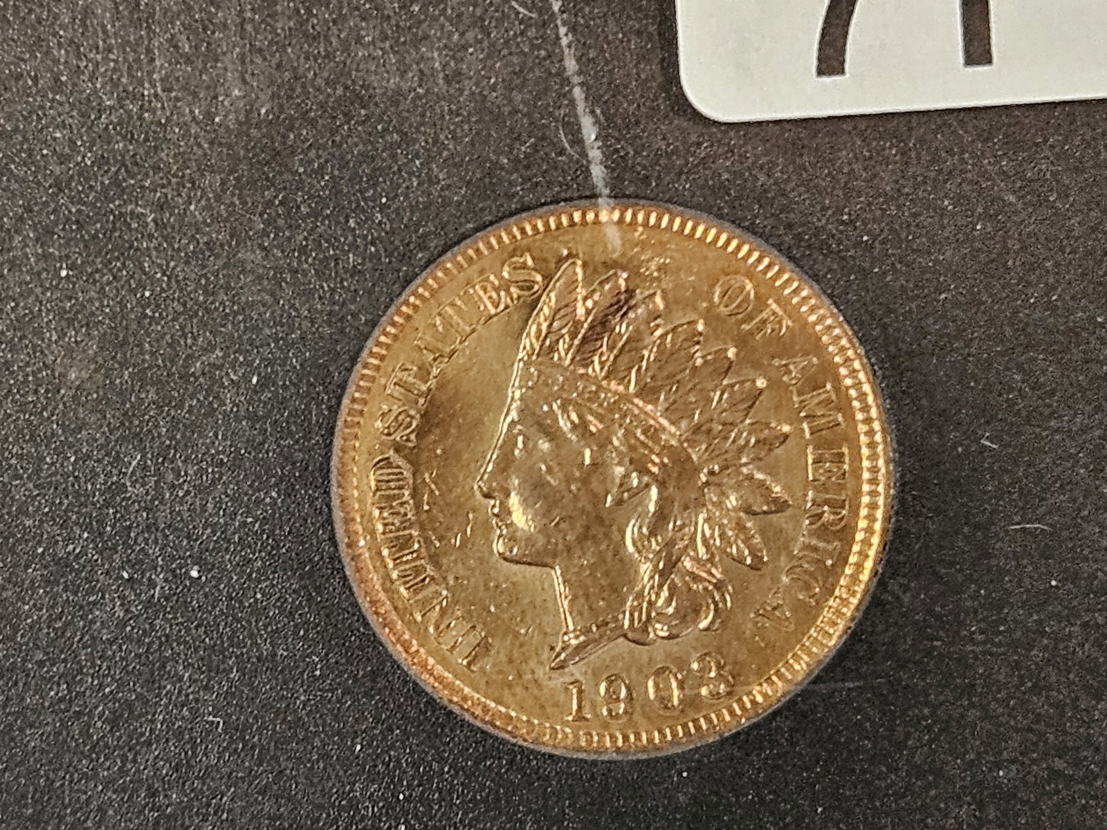 Four About Uncirculated plus - details Indian cents - 3