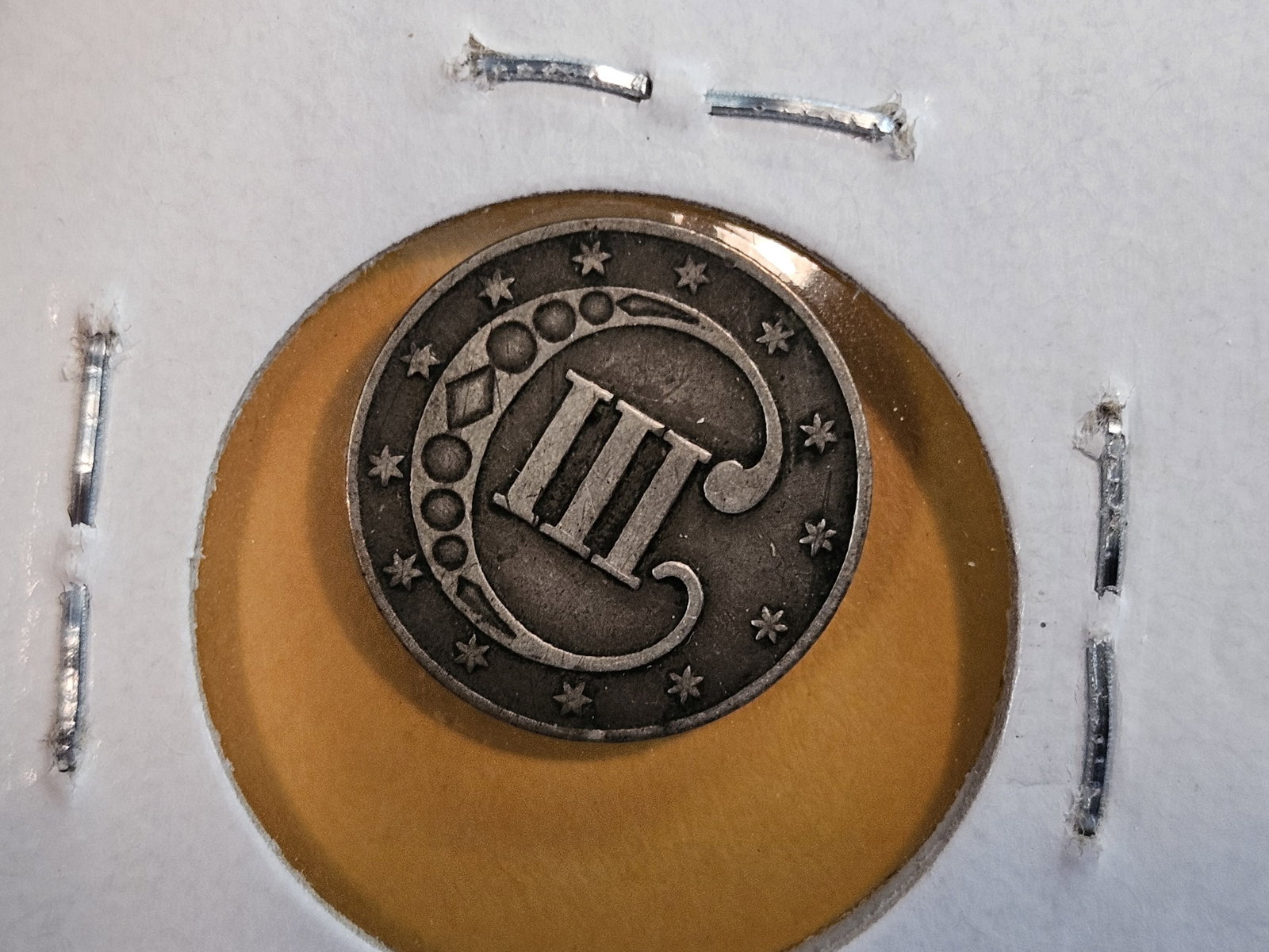 1853 Three Cent silver Trime - 3