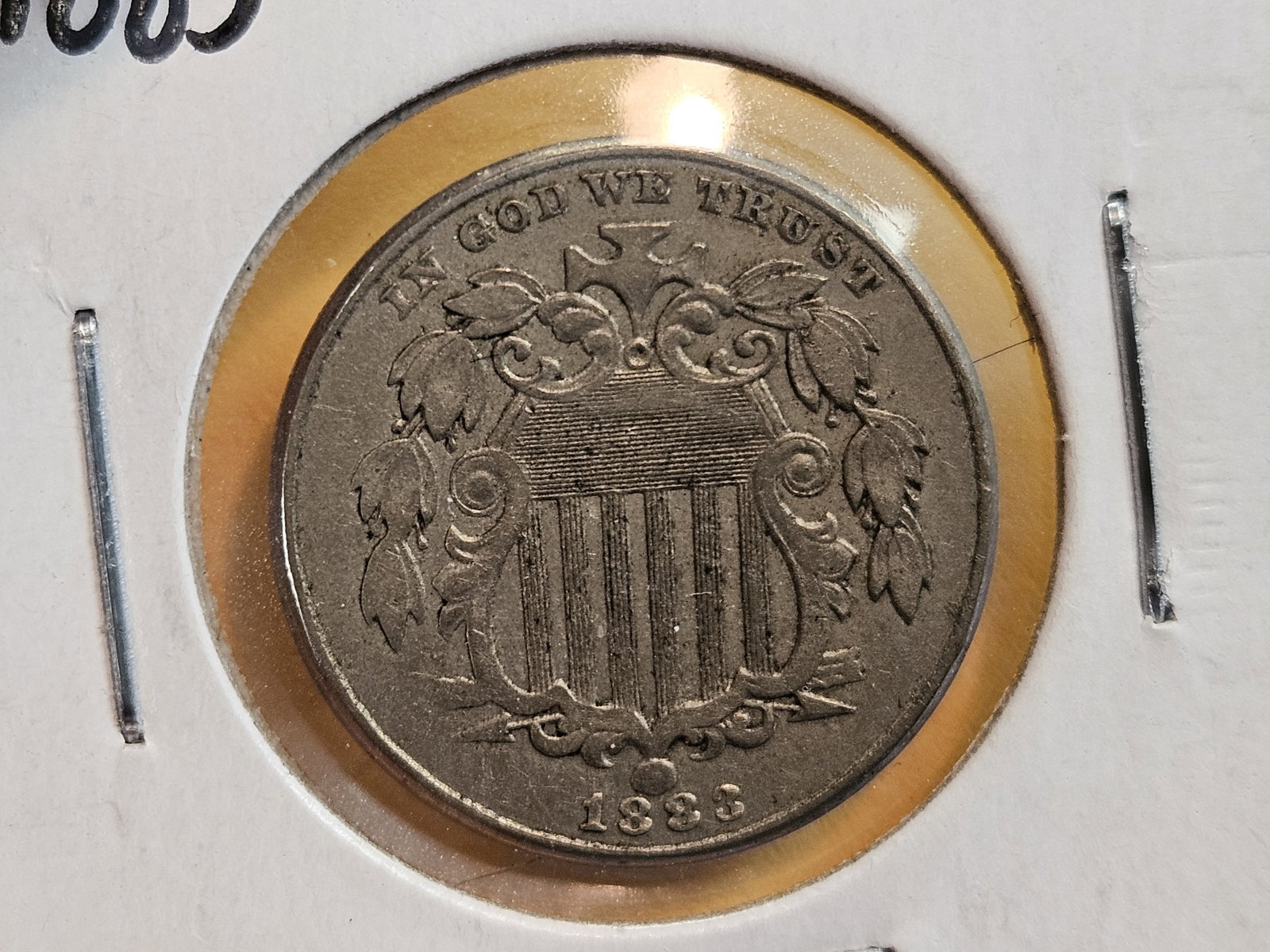 1883 Shield Nickel in About Uncirculated - 3