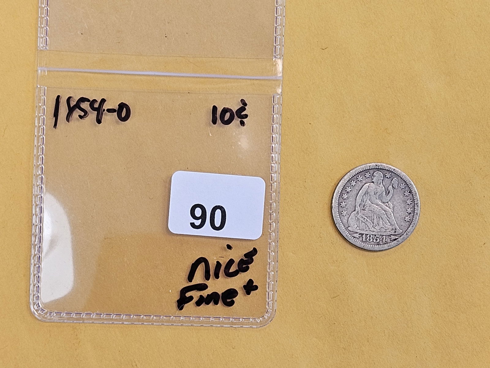 1854-O Seated Liberty silver Dime - 2