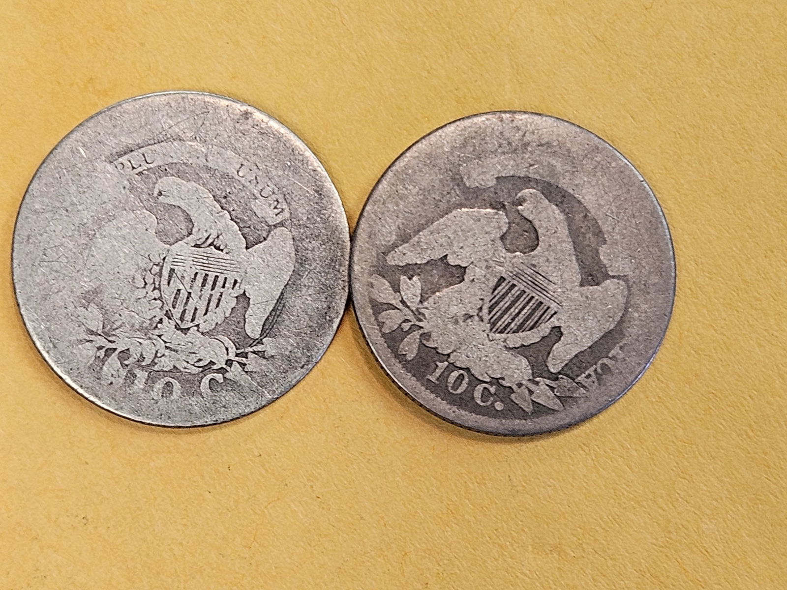 Better Date 1814 and 1835 Capped Bust silver dimes - 3