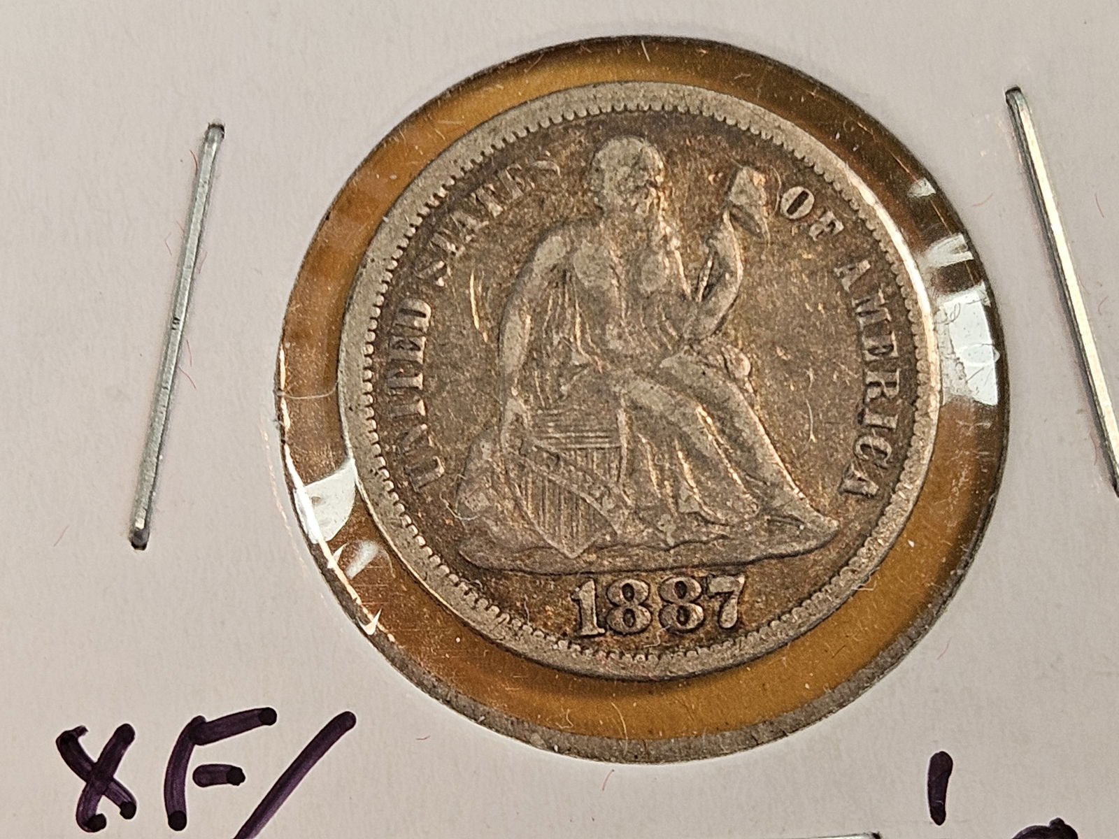 Three Seated Liberty silver dimes - 2