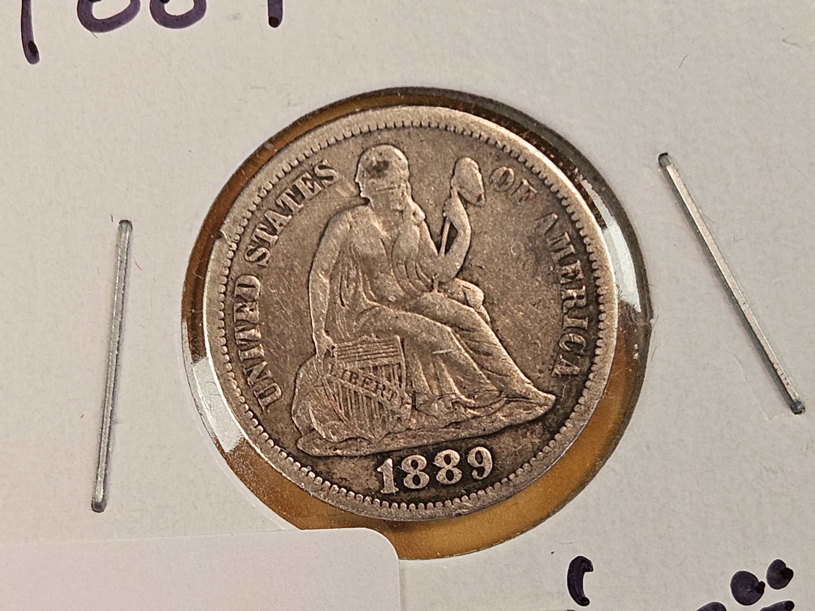 Three Seated Liberty silver dimes - 6
