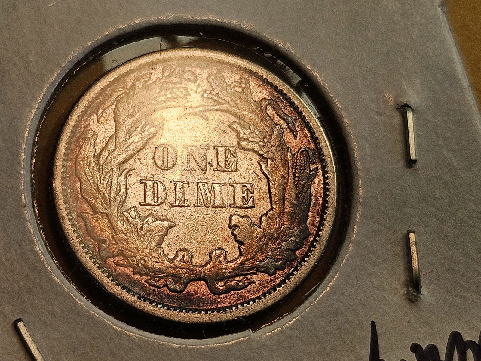 1873 With Arrows Seated Liberty silver dime in Extra Fine plus - 7