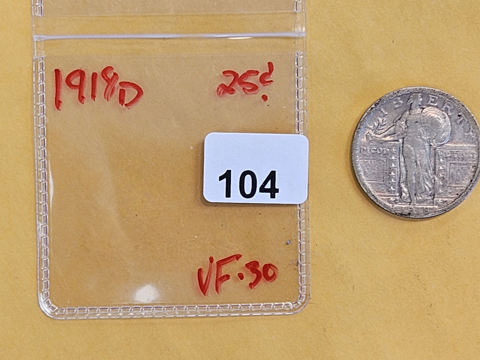 Better 1918-D Standing Liberty silver Quarter - 2