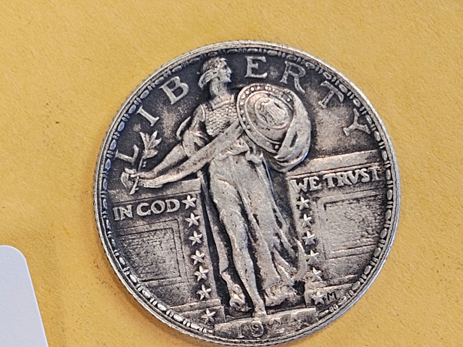 Uncirculated 1924 Standing Liberty silver Quarter with FULL HEAD! - 7